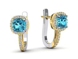 Серьги Cushion Gems 6x6 3D модель