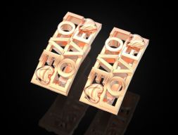 Серьги Love 3D модель