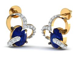 Модная серьга Heart Blue Sapphire 3D модель
