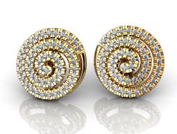 Серьги Diamond Spiral в золоте 3D модель