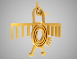 Ожерелье с абстрактной птицей 3D модель
