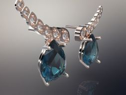 СЕРЬГИ ЦВЕТЫ 3D модель
