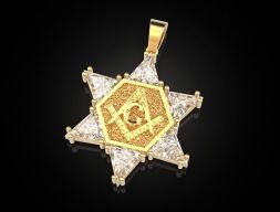 Кулон Hexagon Masonic Star 3D модель
