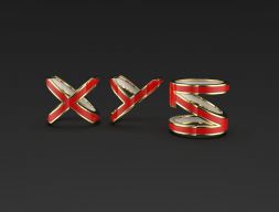 Абстрактные буквы XYN или XYZ, эмалированные кольца, модель для 3D-печати
