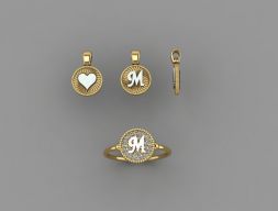 АЛФАВИТ колье и кольцо 3D модель