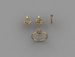 АЛФАВИТ колье и кольцо 3D модель