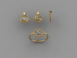 АЛФАВИТ колье и кольцо 3D модель