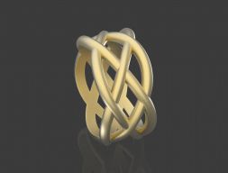 кольцо с плетеным узором модель для 3D печати
