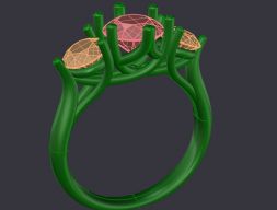 CC39- Помолвочное кольцо Trilogy CAD 3D модель