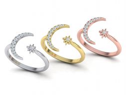 Кольцо Crystal Moon Ring Diamond Star Ring 3dmodel 3D модель