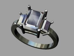 Модель 3D-печати помолвочного кольца с бриллиантом
