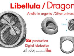 Кольцо со стрекозой - модель Anello libellula для 3D-печати