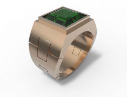 Гибкое кольцо с печаткой 3D модель