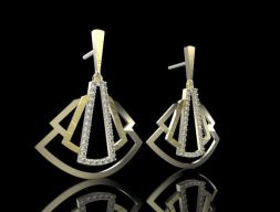 СЕРЬГИ ART DECO LINES 3D модель