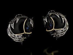 Серьги Black Horse 3D модель