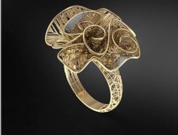 Золотое кольцо без бриллианта помолвочное кольцо 3D Модель 3D печати