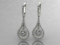 Серьги Diamond Gold Earrings 3D модель