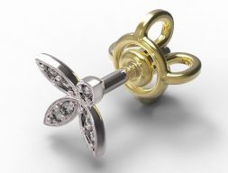 Серьги Ear Stud gold 3D модель
