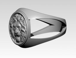 Кольцо с головой короля льва, драгоценность, 3D модель