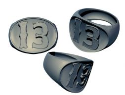 Кольцо Lucky 13 3D модель