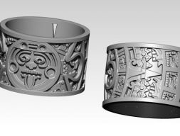 Кольцо Mayan Aztec Ring Jewel 3D модель