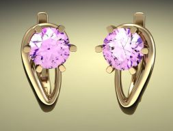 серьги золото 011 3D модель