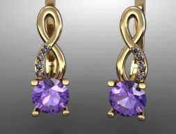 Серьги золото 788 3D модель