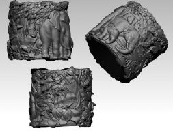 Реалистичная детальная 3D-модель Safari Jungle Animal Ring Elephant