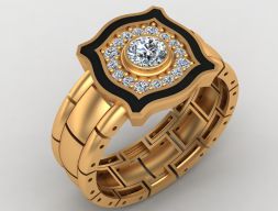 3D модель Rolex Enamel Diamond Gold Ring