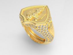 Кольцо с бриллиантом Signet Angle 3D модель