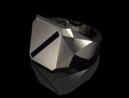 Кольцо с печаткой с линией 3D модель