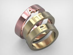 110119 R Обычные классические кольца с буквами 3D модель