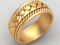 Плетение помолвочное золотое кольцо 3D модель