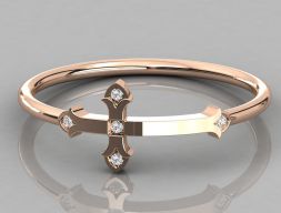 Женское кольцо с пасьянсом 3dm stl визуализация детали 3D модель