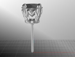 Необычная цветочная серьга 3D модель