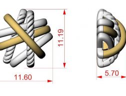 Серьги-кроссоверы STUD 3D модель