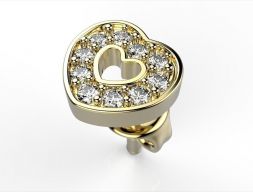 Серьги-гвоздики Hearts 3D модель