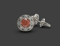 Серьги-гвоздики с цветком лотоса 3D модель