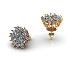 Серьги Love Round Halo Prong 3D модель