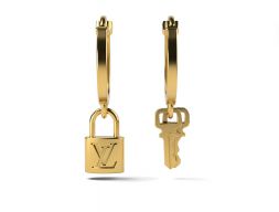 Серьги LV с ключами и замком 3D модель
