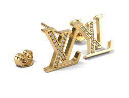 Серьги с логотипом LV 2 3D модель