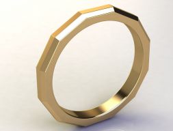 Помолвочное кольцо со скошенными краями 3D модель