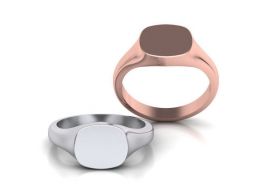 Cushion Signet Engravable Ring 3dmodel 3D модель