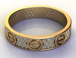 Помолвочное кольцо Diamond Love 3D модель