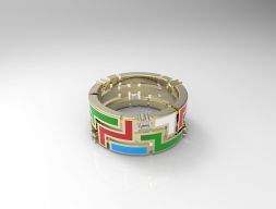 Простое помолвочное кольцо в стиле тетрис 3D модель