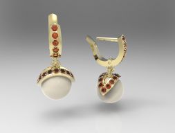 Серьги с жемчугом и бриллиантами 3D модель