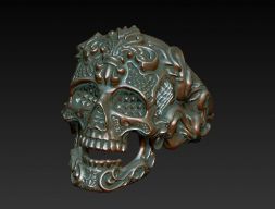 Skullring Filigree - кольцо с черепом Орнамент 3D модель