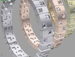 кольцо Альянс с маленькими бриллиантами изысканная и простая модель 3D-печати