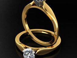 Помолвочное кольцо с пасьянсом «Собор» с 4 зубцами Модель для 3D-печати