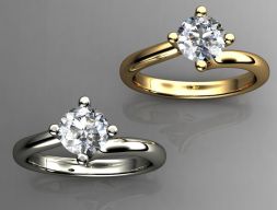 Помолвочные кольца с бриллиантами Solitaire 3D модель